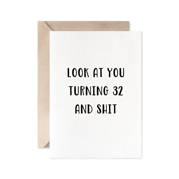 32nd Birthday Card Funny For Men or Women, Turning 32 Birthday Card For Son, Daughter Or Friend