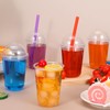 Foxtell 100 Pack Clear Plastic Cups with Dome Lids and