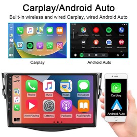 Android 12 Car Stereo Radio for Toyota RAV4 2006-2012, GPS Navigation with Carplay Android Auto, Head Unit IPS Touchscreen Resolution Bluetooth 1080P Backup Camera RDS FM SWC (9)