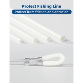 BLUEWING Silicone Fiberglass Sleeve 20pcs Fishing Line Chafing Soft Guard Chafe Guard Chafe Gear Tube Chafing Tubing Braid Loop Wire Loop Protector ID 1.5, White