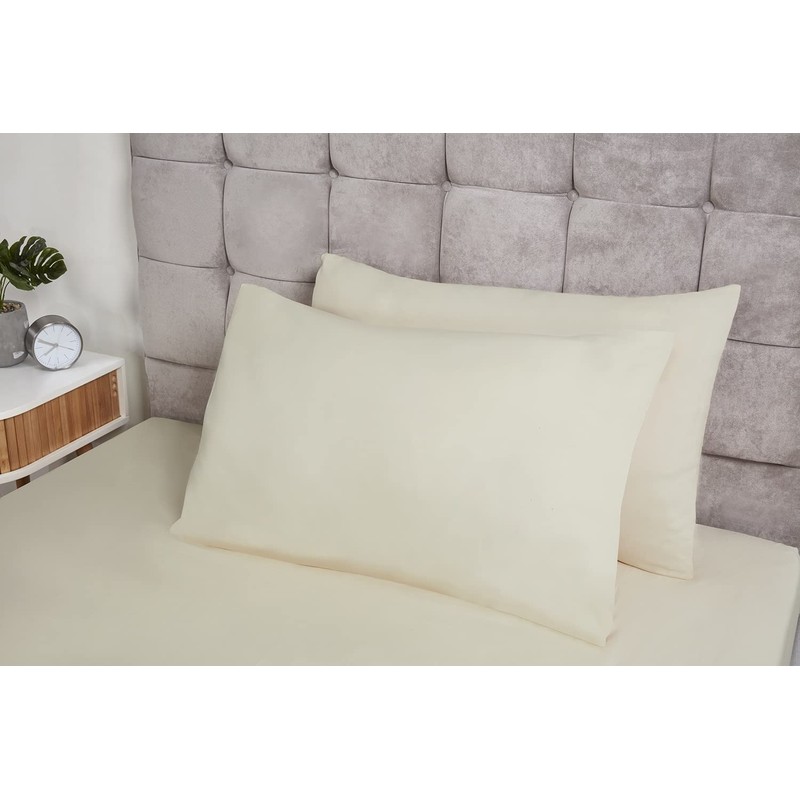 Extra Large Cream Pillowcase Pair 22"x 31" / Extra Large