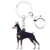 WEVENI Acrylic Doberman Dog Keychain Pet Keyring Cute Jewelry For