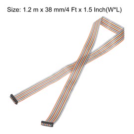 MECCANIXITY IDC Rainbow Wire Flat Ribbon Cable 2.54mm Pitch 30 Pin Connection Line FC Dual Female Black Connector for DIY Experiment 4 Ft Length 1 Pcs