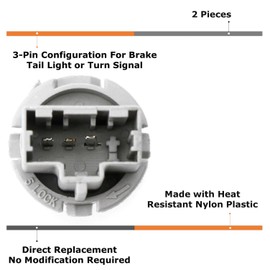 iJDMTOY Pair OE-Spec 7443 Brake Tail Light Adapter Socket Compatible with Acura CL RL TSX Honda Accord Civic FIT, etc