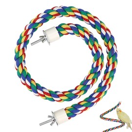 QERUTK 80cm L Parrot Cotton Rope, Parrot Perches, Parrot Stand, Climbing Rope, Cotton Rope Rotating Ladder Colorful and Comfy