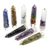 Beautiful Natural Gems in Resin Obelisk Free Standing Tower/8 Facet