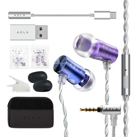 AZLA AZEL Edition G Gen 2 Wired Gaming in-Ear Earbud Headphones with Mic, 3.5mm Jack, USB-C to 3.5mm Adapter, USB-A to USB-C Converter, Black (PurpleBlue)