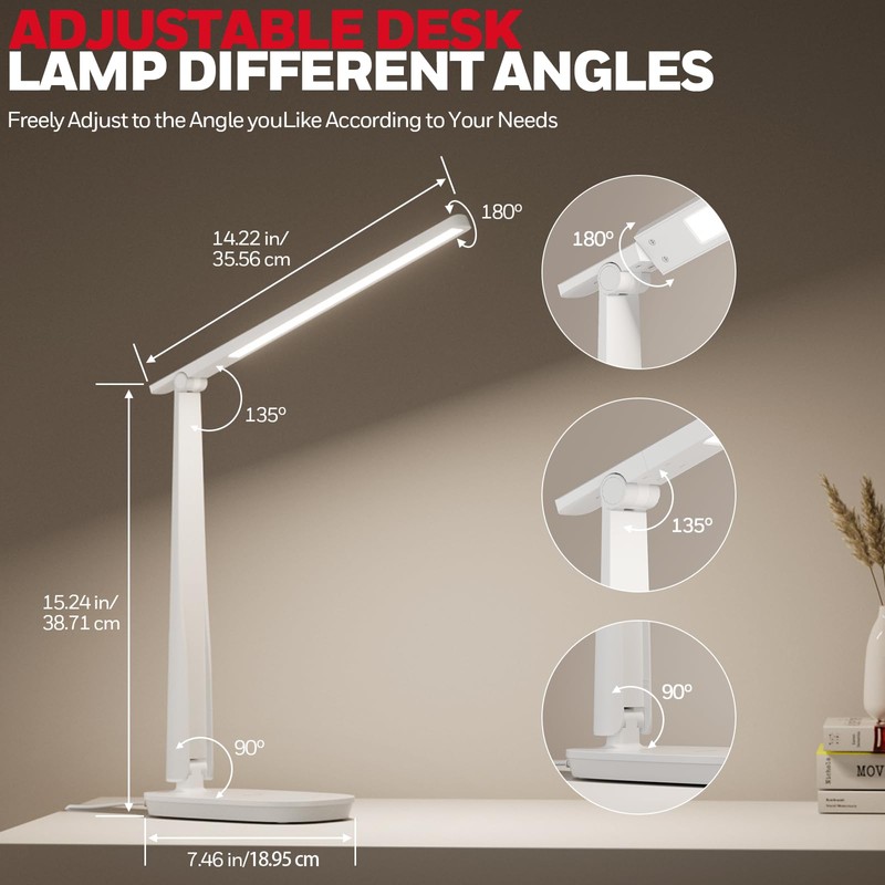 Honeywell LED Desk Lamp for Home Office, Eye-Caring Light with