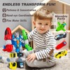 QUERCITRON 5-in-1 Magnetic Vehicles Playset Toy, Transform to Robot, Mix