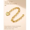 Initial R Charm Bracelets for Women, 14k Gold Plated Heart