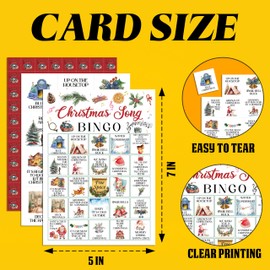 RYSMH Christmas Bingo Game, Christmas Song Party Game Cards for Adults, 24 Players Winter Holiday Activities for Family Friends, Large Xmax Musical Party Party Supplies Favor Decor, (004)