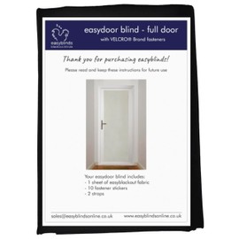 Easyblinds easydoor Blind for Glazed Doors, Quick fix Instant Blind, Black, Full Door Standard Width