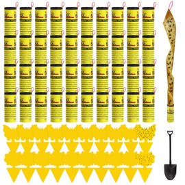 40x Atrapa Moscas Tiras Atrapamoscas y 20X Trampa para Moscas Amarillo, 60 Trampas para Moscas en Total, Mata Moscas Trampa Moscas Mosquitos Insectos Atrapa Mosquitos