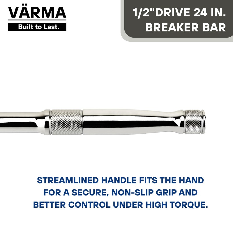 VÄRMA 1/2” Drive 24-Inch Breaker Bar with 180° Pivot Flex