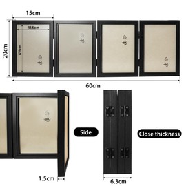4 Picture Frames Collage 12.5 x 17.5 cm Folding Black with Double-Sided Display Rotating Multiple Photo Frame for Family Friend Gift and Office Decoration