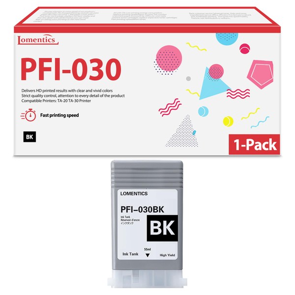PFI-030 55ml Ink (1-Pack, Black) Lometic Compatible PFI-030BK Ink Cartridge