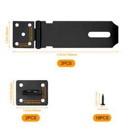 4 Inch Stainless Steel Heavy Duty Padlock Hasp and Staple, Ideal for Shed Door Latch, Gate Lock Latch, External Door, Window, Cabinet, Pet Cage Security - Durable & Reliable (2 Pack)
