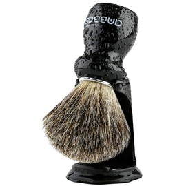 Shaving Brush Holder Set, Anbbas Pure Badger Hair Shave Brush Black Wood Handle,Contracted Design Resin Shaving Stand,2pcs Traditional Shaving Kit for Men