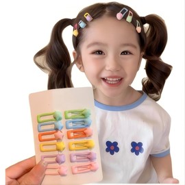 [WENJESO] Set of 12 Baby Kids Girls Hair Accessories BB Clips Banana Clips Bangs Sweat Clips Gentle for Hair-2#