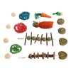 Rabbit Hanging Chew Toys Wood Grass Ball String Loofah Carrot