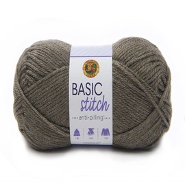 Lion Brand Yarn Basic Stitch Anti-Pilling Knitting Yarn, Yarn for Crocheting, 1-Pack, IRON GREY