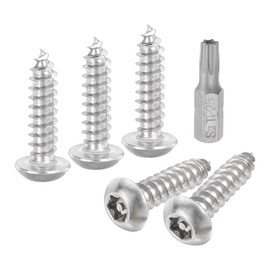 QUARKZMAN M5 x 20mm Torx Pan Head Security Sheet Screws 20 Pieces Tamper Proof Self Tapping Screws Made of 304 Stainless Steel (Silver)