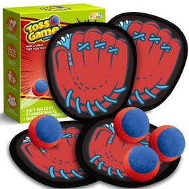 SpringFlower 4 Pack Catch and Toss Game, Toddler Catch Ball Game Set, Kids Baseball Beach Outdoor Pool Game Toy for Kids, Boys & Girls Toy for Kids Toddlers, Fun Idea Gift