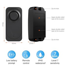 Bicycle Alarm System with Remote Control, Bicycle Alarm Systems 110-130 dB, Motorcycle Bicycle Alarm, Waterproof, Anti-Theft Alarm with Remote Control, Bicycle Alarm System for Motorcycle, Scooter, Bicycle
