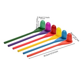 6x Egg Spoon Race Game Montessori Toy Family Activity Outdoor Lawn Relay Game for Kids Balance Toy for Party Yard Kids Adults