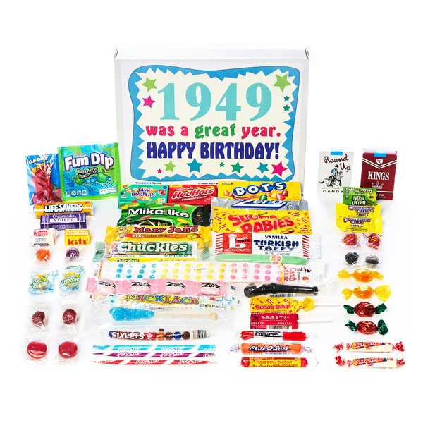 Woodstock Candy - 1949 71st Birthday Gift Box of Nostalgic Retro Candy Assortment from Childhood for 71 Year Old Man or Woman Born 1949