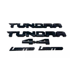 Toyota 5PCS 2022 -25 TUNDRA "LIMITED" 4X4 Matte BLACKOUT EMBLEM BADGE OVERLAYS SET OEM