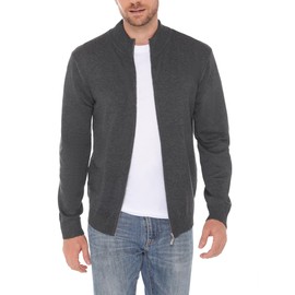 iClosam Men's chunky knit cardigan with zip and stand-up collar. - darkgray, size: xl
