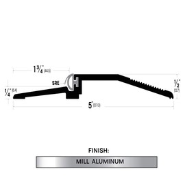 Fire Rated/ADA approved/Mill Aluminum High Rabbeted Saddle with Solid Rubber Extrusion (3665MA), FH #10 x 1-1/2'' supplied, (84'' L x 5'' W x 1/4'' H)