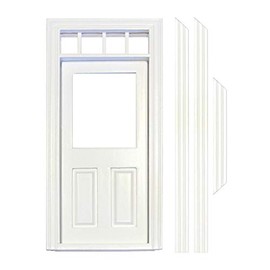 MyTinyWorld Doll's House Decorative White Painted Door with Glaze Pane and 4 Open Window Areas