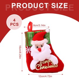 EIHI Set of 4 Santa Stocking for Filling Christmas Stockings Set Hanging Stockings on Fireplace Christmas Stocking Christmas Tree Pendant for Christmas Party Decorating, blue