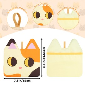 NIGOWAYS 4PCS Pot Holders,Cat Pot Holders for Kitchen,Cute Hot Pads with Pocket and Hanging Loops,Heat Resistant Hot Pad Oven Mitts for Kitchen Cooking and Baking (Cool cat)