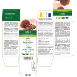 Reishi (Ganoderma lucidum) fungus or mushroom Naturalma - 150 g - 300 tablets - Food supplement - Natural and Vegan