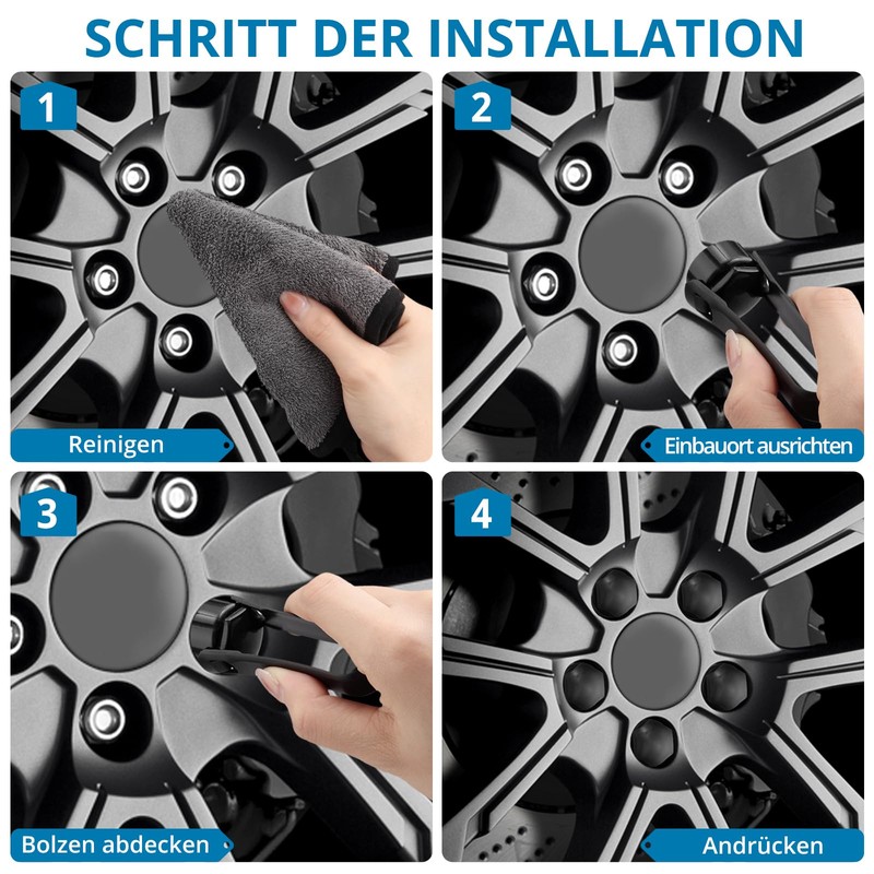 AUTOUTLET 24pcs Wheel Nut Caps 17 mm, Wheel Bolts Wheel