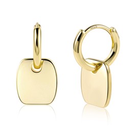 ALEXCRAFT Silver 925 Hanging Earrings for Women, Small Hoop Earrings, Hypoallergenic Geometric Drop Earrings, Long Drop Earrings for Women Girls, Silver