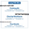IDC Woodcraft Extended Length CNC Router Bit Set (3-Piece) -