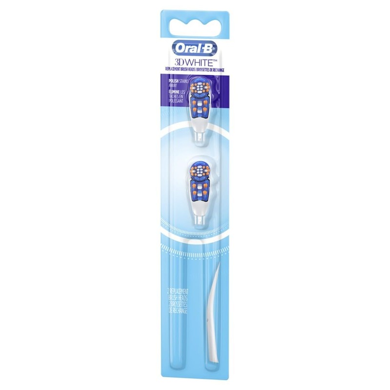 Oral-B 3D White Replacement Brush Heads 2 Count (Pack of