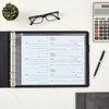 Juvale Check Binder - Black Faux Leather, 7-Ring, 14 x