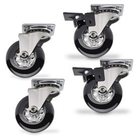 SOTECH Set of 4 Furniture Castors Swift Diameter 50 mm Swivel Castors Transport Castors Black 2 with and 2 without Locks