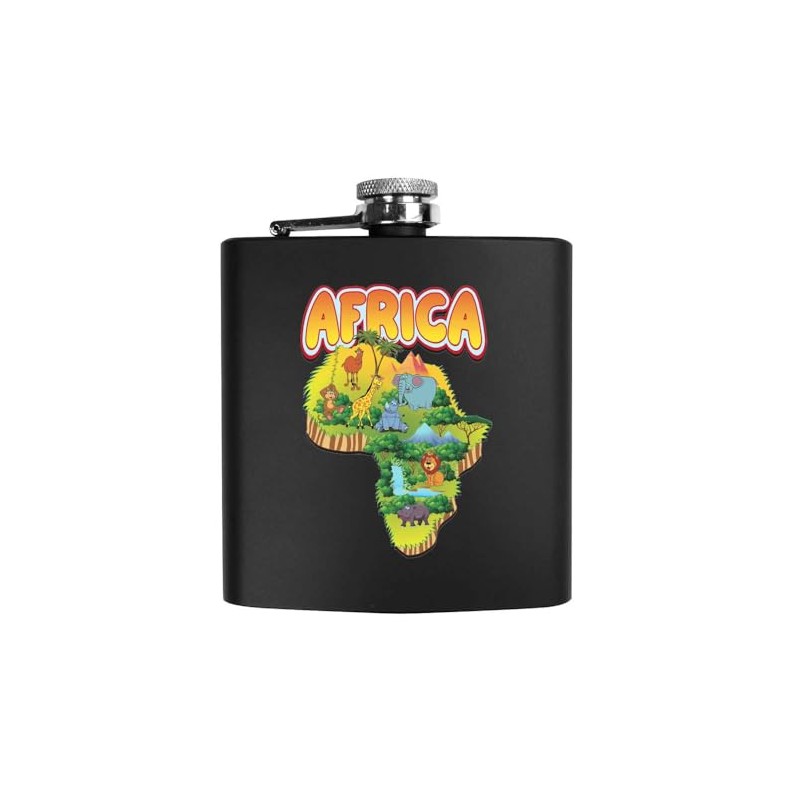 6oz (170ml) 'Map of Africa' Pocket Hip Flask (HP00037906)