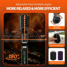 Rechargeable Electric Grill Cleaner Brush 3 Speed Detachable Head