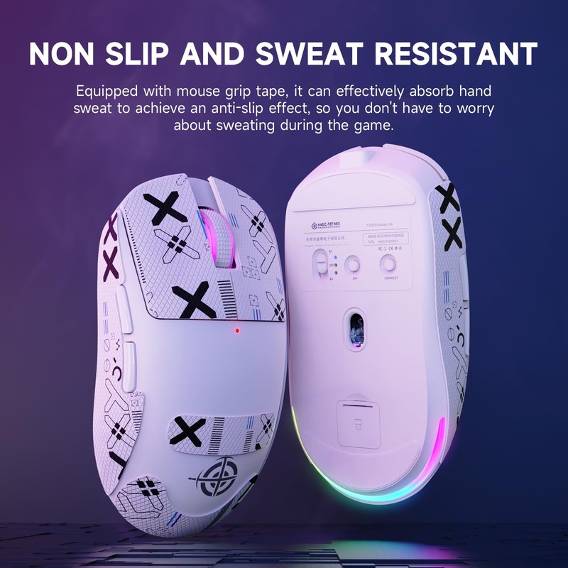 MAGIC-REFINER G6 Wireless Gaming Mouse,24000 DPI Adjustable,75g Lightweight Mouse,Tir-Mode BT/2.4G