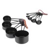 9PCS Black Stainless Steel Measuring Cups Set Coffee Spoon with