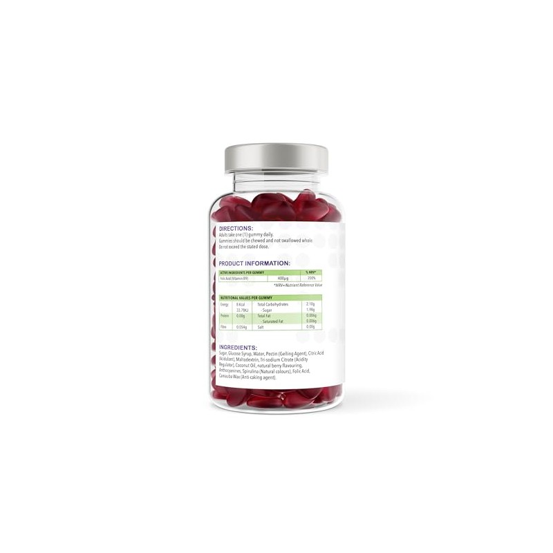 Folic Acid Gummies 400µg – Prenatal & Pregnancy Support –