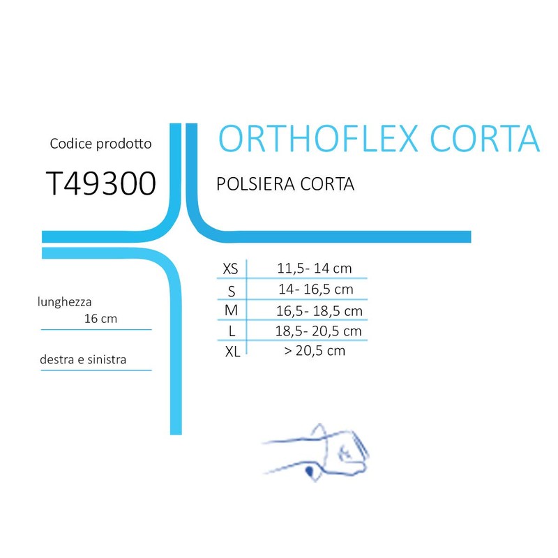 Thuasne Orthoflex Short Wrist T49300 Right XS (11.5-14 cm)