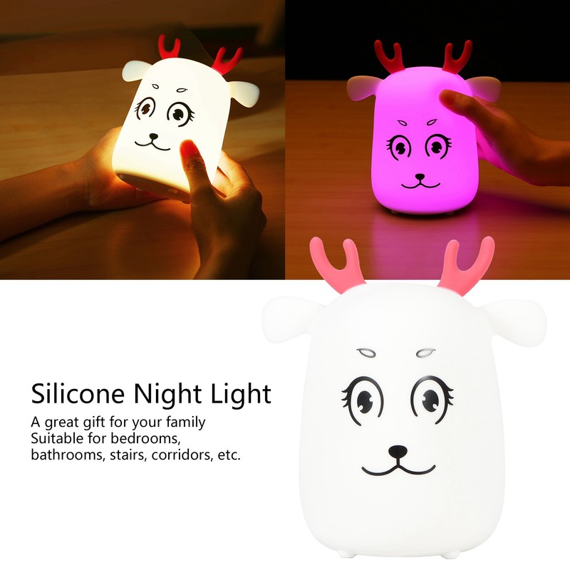 Innovative Cute Deer shaped Silicone Night Light USB Rechargeable Pat